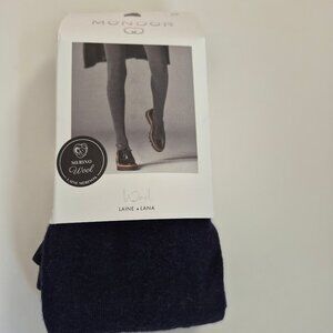 Mondor Navy tights Women Large Merino wool leggings NEW